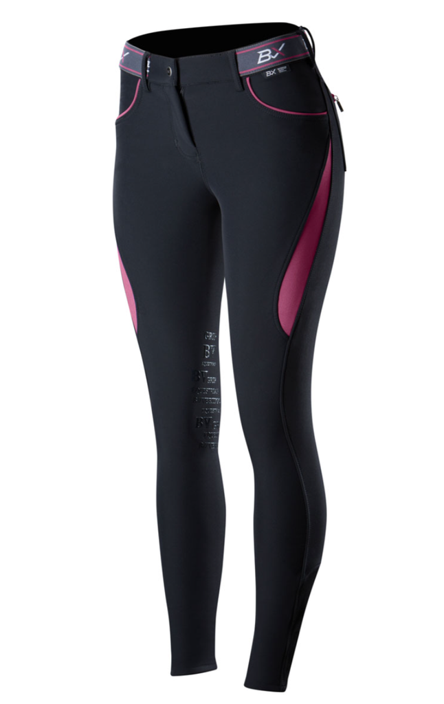 B Vertigo Xandra BVX Knee Grip Ladies Winter Breeches - Black/Plum