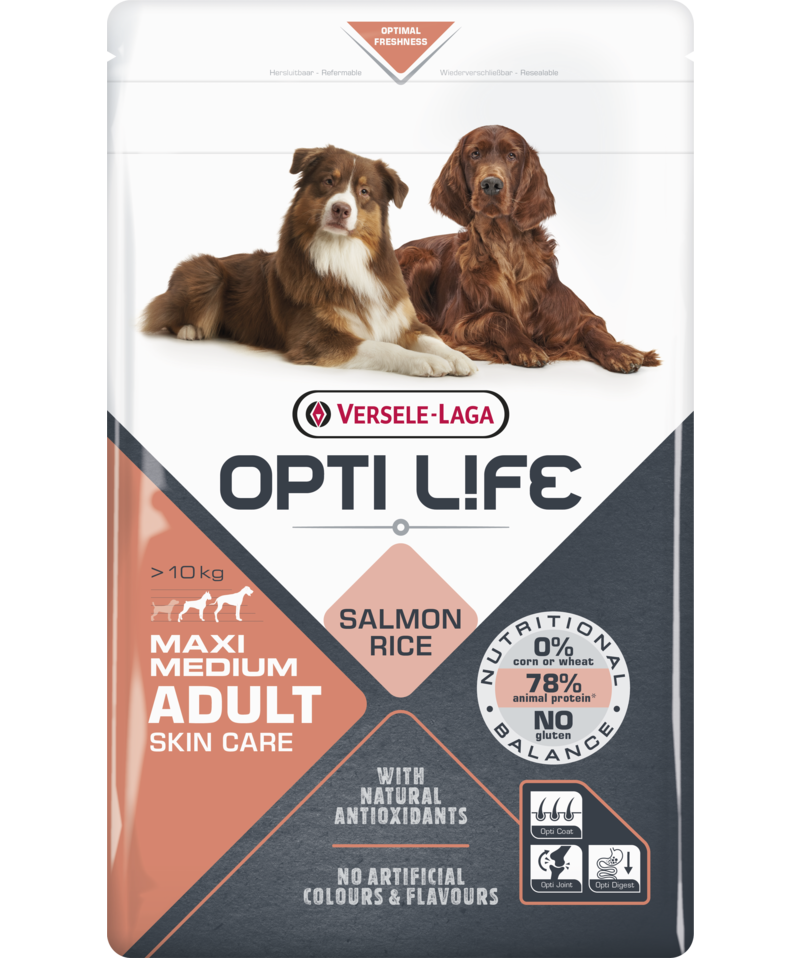 Opti Life Adult Skin Care Medium &amp; Maxi, 12,5kg