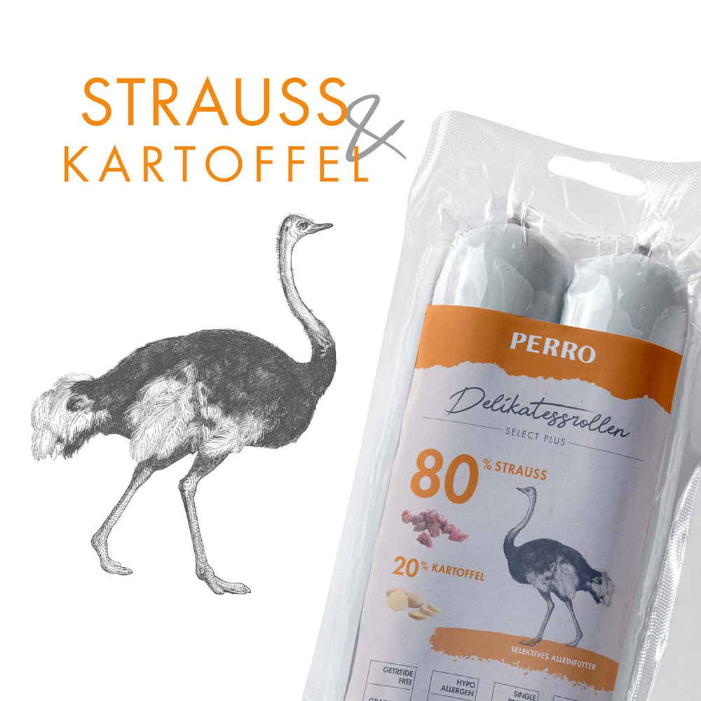 PERRO Delikatessrolle No.1 Strauß &amp; Kartoffel