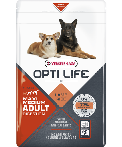 [431133] Opti Life Adult Digestion Medium &amp; Maxi, 12,5kg