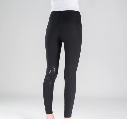 [36033] Horze Bianca Damen Superlight Reitleggins mit Silikon Kniebesatz, schwarz